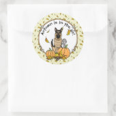 Herfst German Shepherd Dog (zwart-tan) Pumpkins Cu Ronde Sticker (Tas)