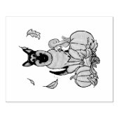 Herfst German Shepherd Dog (zwart-tan) Pumpkins Cu Rubberstempel (Afrduk)