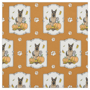 Herfst German Shepherd Dog (zwart-tan) Pumpkins Cu Stof