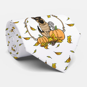 Herfst German Shepherd Dog (zwart-tan) Pumpkins Cu Stropdas