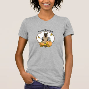 Herfst German Shepherd Dog (zwart-tan) Pumpkins Cu T-shirt