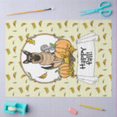 Herfst German Shepherd Dog (zwart-tan) Pumpkins Cu Tissuepapier (Craft)