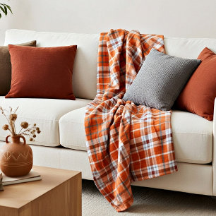 Herfst geruit fleece deken