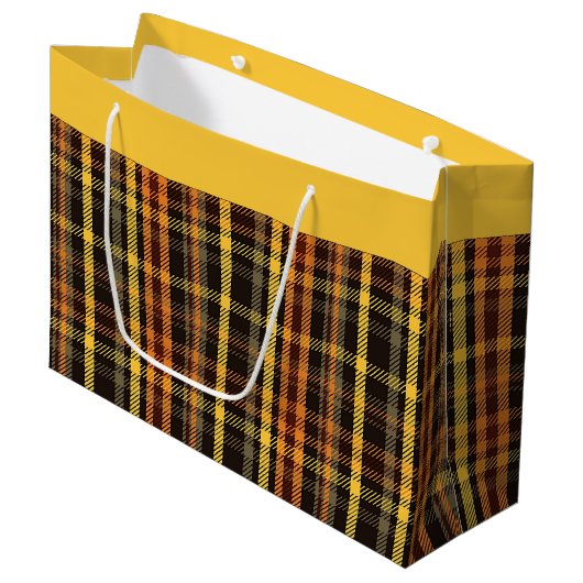 Herfst geruit groot cadeauzakje (Voorkant Gekanteld)