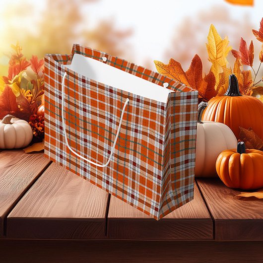Herfst geruit groot cadeauzakje