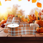 Herfst geruit satijnen lint