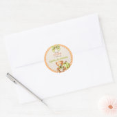 Herfst Geruite Beer Pompoen Bladeren Ronde Sticker (Envelop)