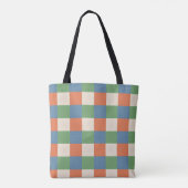 Herfst geruite boodschappentas tote bag (Achterkant)