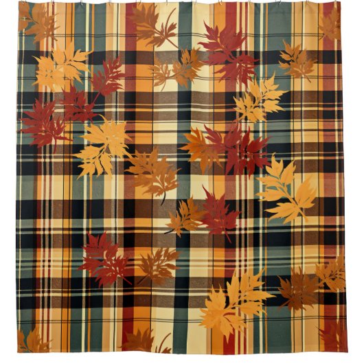 Herfst geruite douchegordijn (Voorkant)