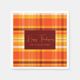 Herfst geruite huisdecoratie Thanksgiving Servet