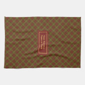 Herfst geruite keukendoek Elegant Monogram Accent Theedoek (Horizontaal)