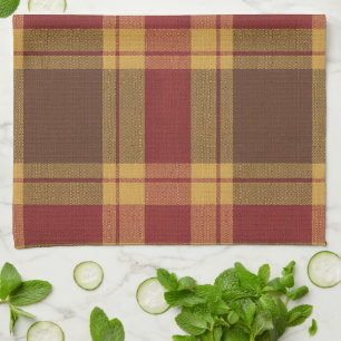 Herfst geruite namaak stof keukenhanddoek