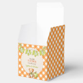 Herfst geruite teddybeer pompoen bladeren bedankdoosjes (Geopend)