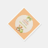 Herfst geruite teddybeer pompoen servet (Hoek)