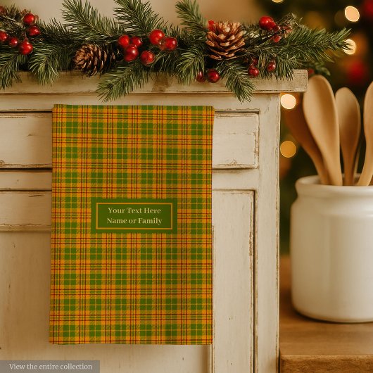 Herfst geruite theedoek gepersonaliseerd cadeau id