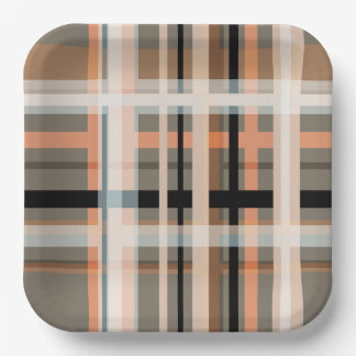 herfst geruite variaties 001 papieren bordje