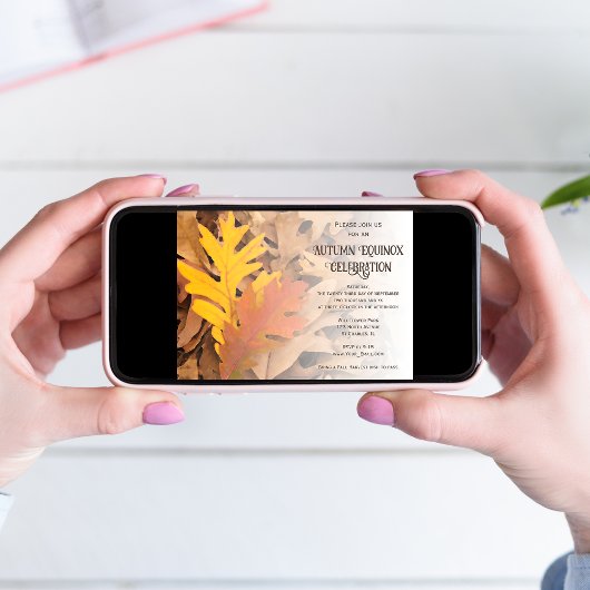 Herfst geschilderde bladeren herfst equinox-vierin kaart