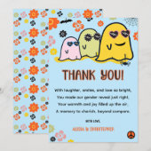 Herfst Geslacht onthullen bedankjes roze en blauw Bedankkaart (Voorkant / Achterkant)