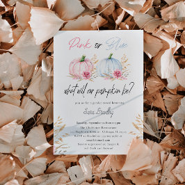 Herfst Geslacht onthullen pompoen roze & blauw Kaart