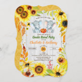 Herfst Geslacht Onthullen Uitnodiging Zonnebloem O (Voorkant / Achterkant)