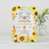 Herfst Geslacht Onthullen Uitnodiging Zonnebloem O (Staand voorkant)