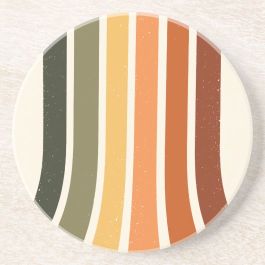 Herfst gestreepte Thanksgiving strepen Herfst Oogs Zandsteen Onderzetter (Voorkant)