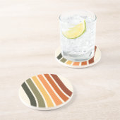 Herfst gestreepte Thanksgiving strepen Herfst Oogs Zandsteen Onderzetter (Zijkant)