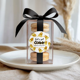 Herfst Get Corny Candy Corn Funny Halloween Party Ronde Sticker