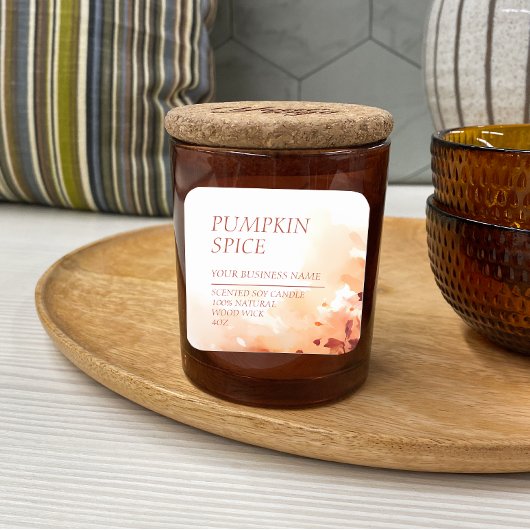 Herfst Geurkaars Modern Waterverf Label