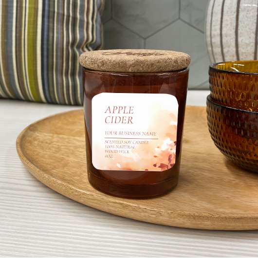 Herfst Geurkaars Waterverf Label