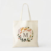 herfst gevoel florele borstkanker monogram tote bag (Voorkant)