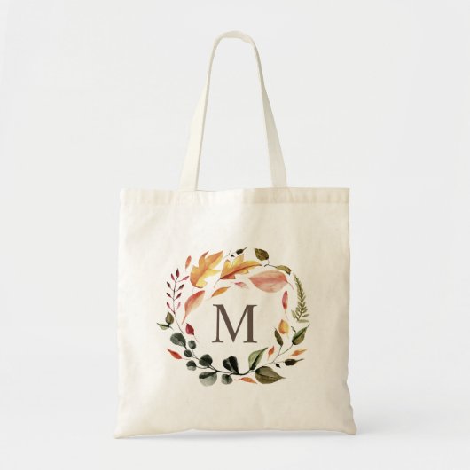 herfst gevoel florele borstkanker monogram tote bag (Voorkant)