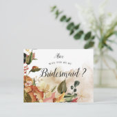 herfst gevoel foilage bruidsmeisje uitnodiging (Staand voorkant)