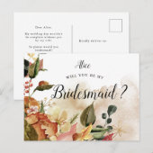 herfst gevoel foilage bruidsmeisje uitnodiging (Voorkant / Achterkant)