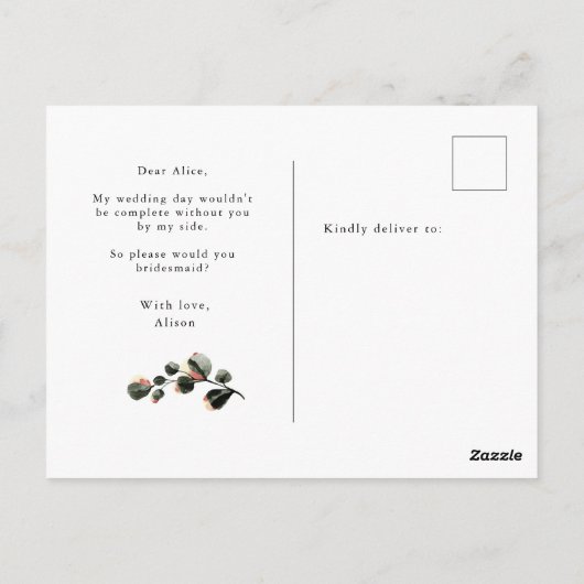 herfst gevoel foilage bruidsmeisje uitnodiging (Achterkant)