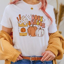Herfst Gezellig Seizoen Pompoen Spice Drink en Pom Tri-Blend Shirt
