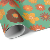 Herfst Gezellige Bloeit Naadloze Herfst Jubilea Cadeaupapier (Rol Hoek)