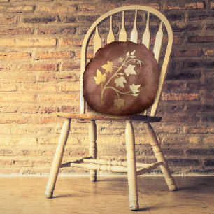 Herfst gezellige fluwelen herfstkleuren en wijnran rond kussen