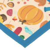 Herfst Gezellige Herfst Pattern Pumpkins Blauw Korte Tafelloper (Hoek)
