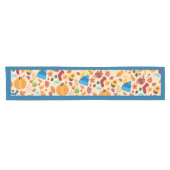 Herfst Gezellige Herfst Pattern Pumpkins Blauw Korte Tafelloper (Horizontaal)