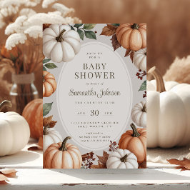 Herfst Gezellige Pompoen Baby shower Uitnodiging