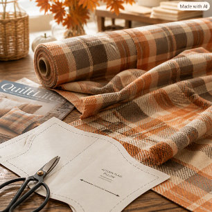 Herfst Gezellige Sfeer Oranje Beige Bruine Gestree Stof