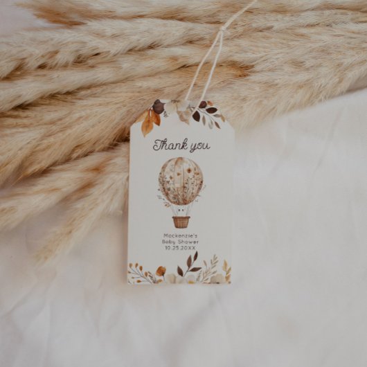 Herfst Ghost Hot Air Balloon Baby shower Cadeaulabel