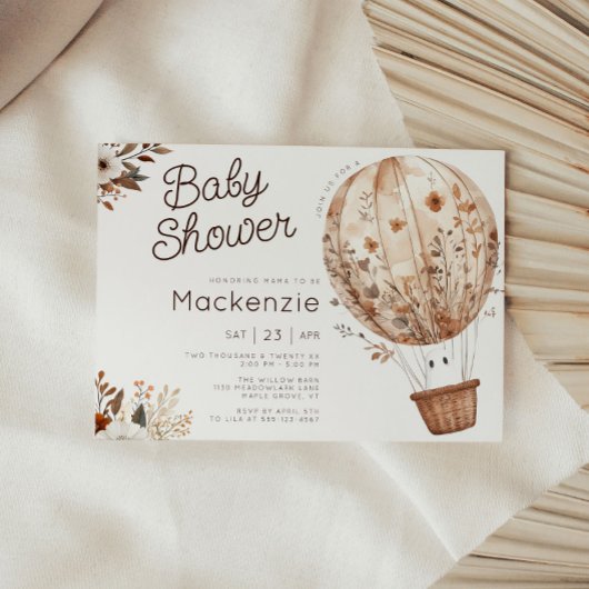 Herfst Ghost Hot Air Balloon Baby shower Kaart