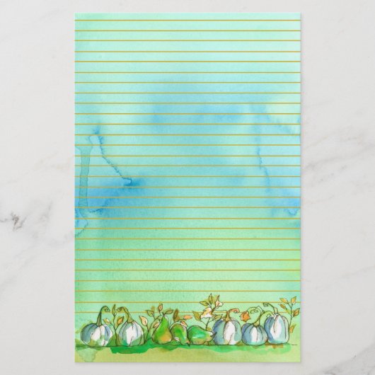 Herfst Ghost Pumpkins Lined Briefpapier (Voorkant)