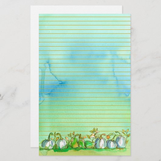 Herfst Ghost Pumpkins Lined Briefpapier (Voorkant / Achterkant)