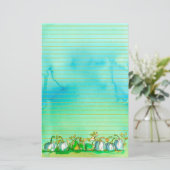 Herfst Ghost Pumpkins Lined Briefpapier (Staand voorkant)