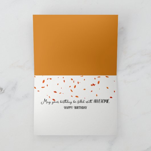 Herfst Ginger Cat Verjaardag Kaart (Binnen)