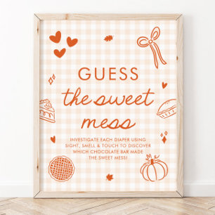 Herfst Gingham Cutie Pie Raad de Zoete Troep Spel Poster