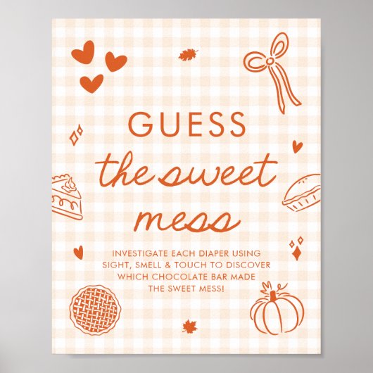 Herfst Gingham Cutie Pie Raad de Zoete Troep Spel Poster (Voorkant)